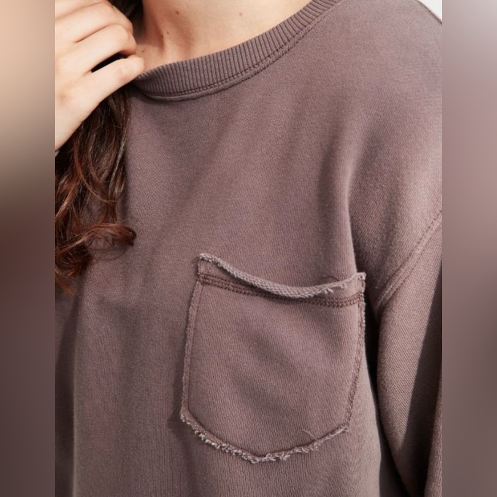 AERIE The Sweat Everyday Cozy Crew Neck Sweatshirt - Picture 3 of 3